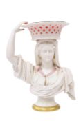 THE ROMAN FLOWER GIRL, A RARE ROYAL WORCESTER PARIAN BUST COMPORT