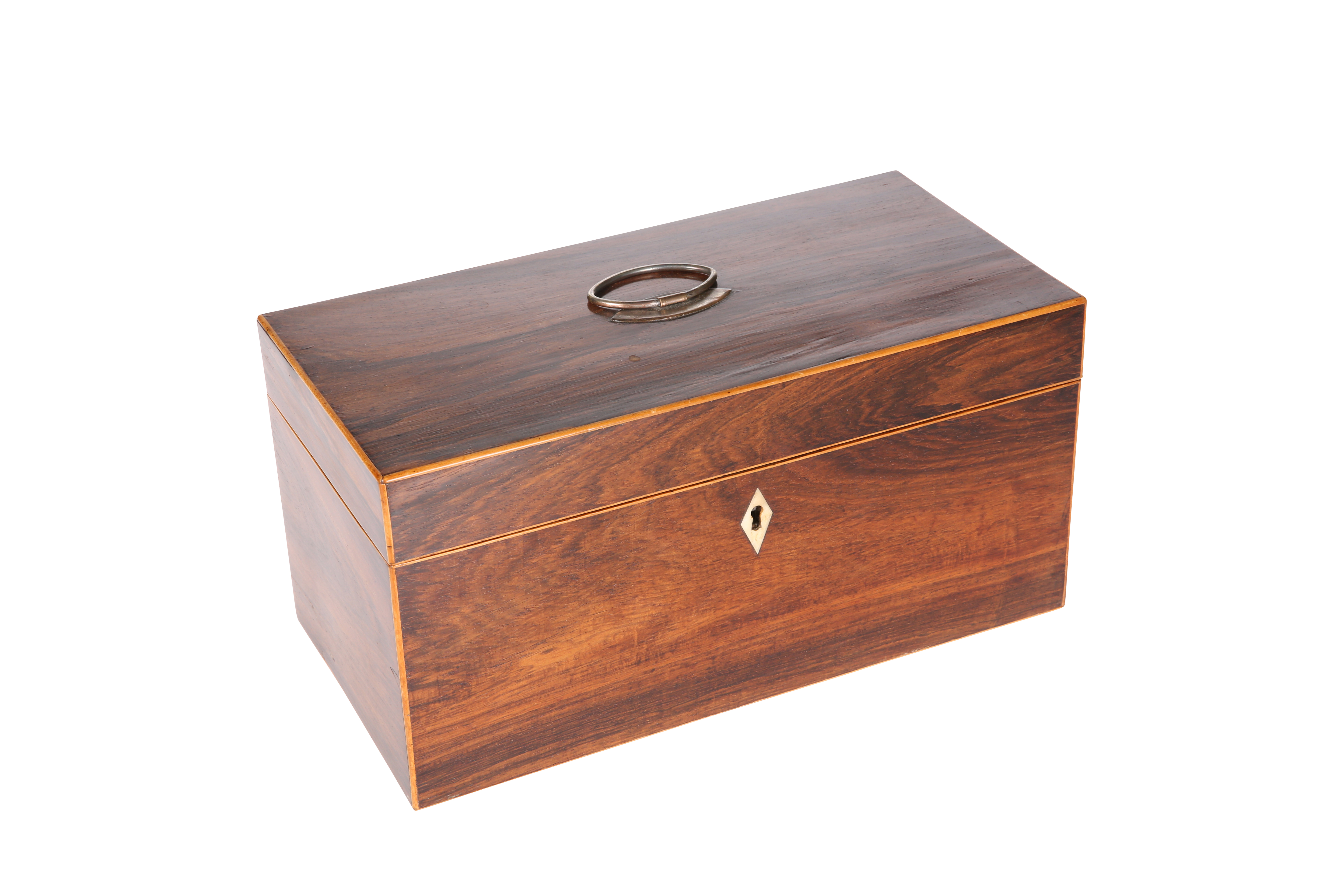 A REGENCY ROSEWOOD TEA CADDY