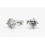 A PAIR OF DIAMOND STUD EARRINGS