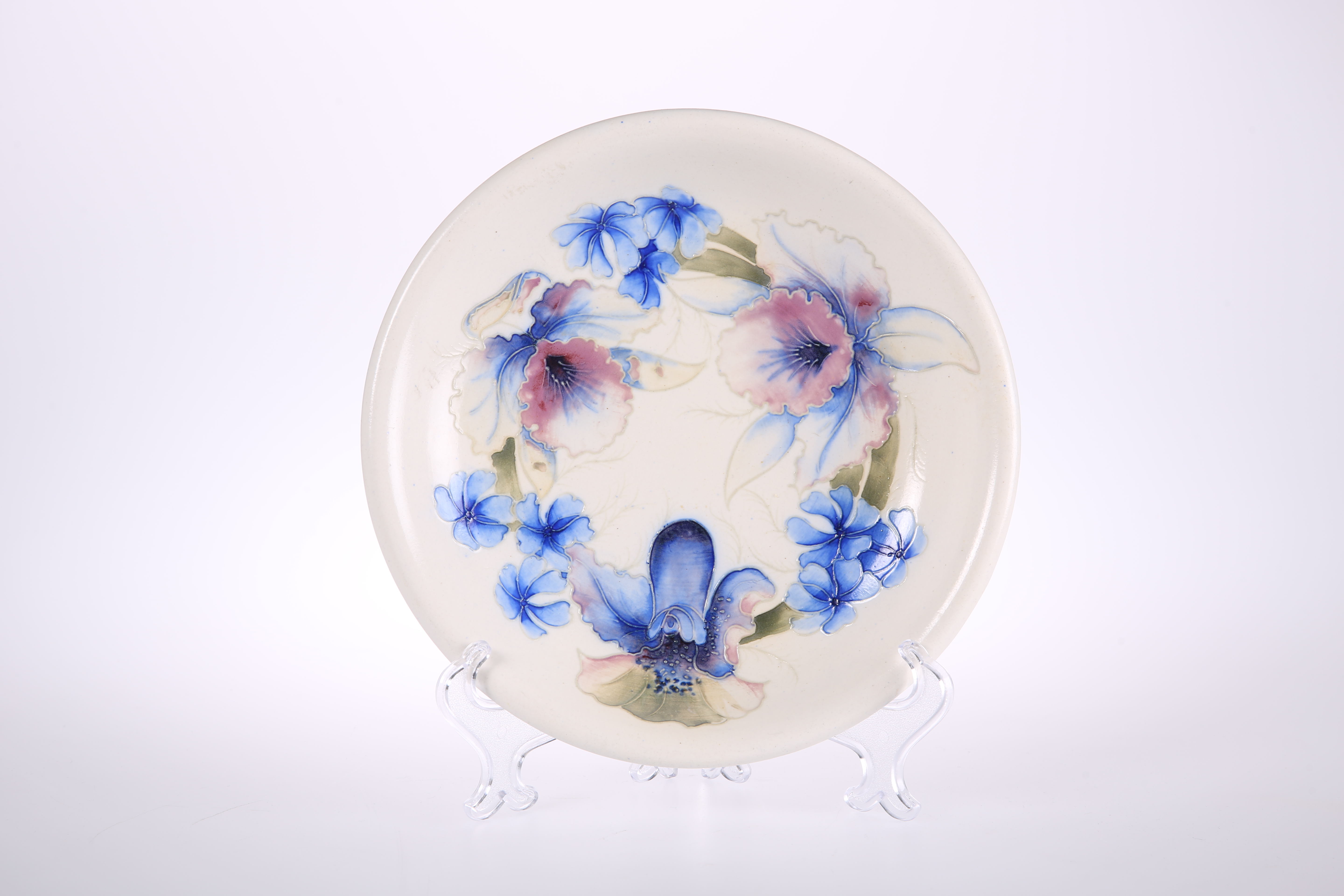 A MOORCROFT SALT-GLAZED PLATE