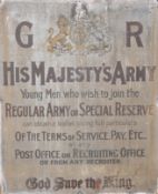 A GEORGE V ENAMELLED METAL RECRUITING SIGN