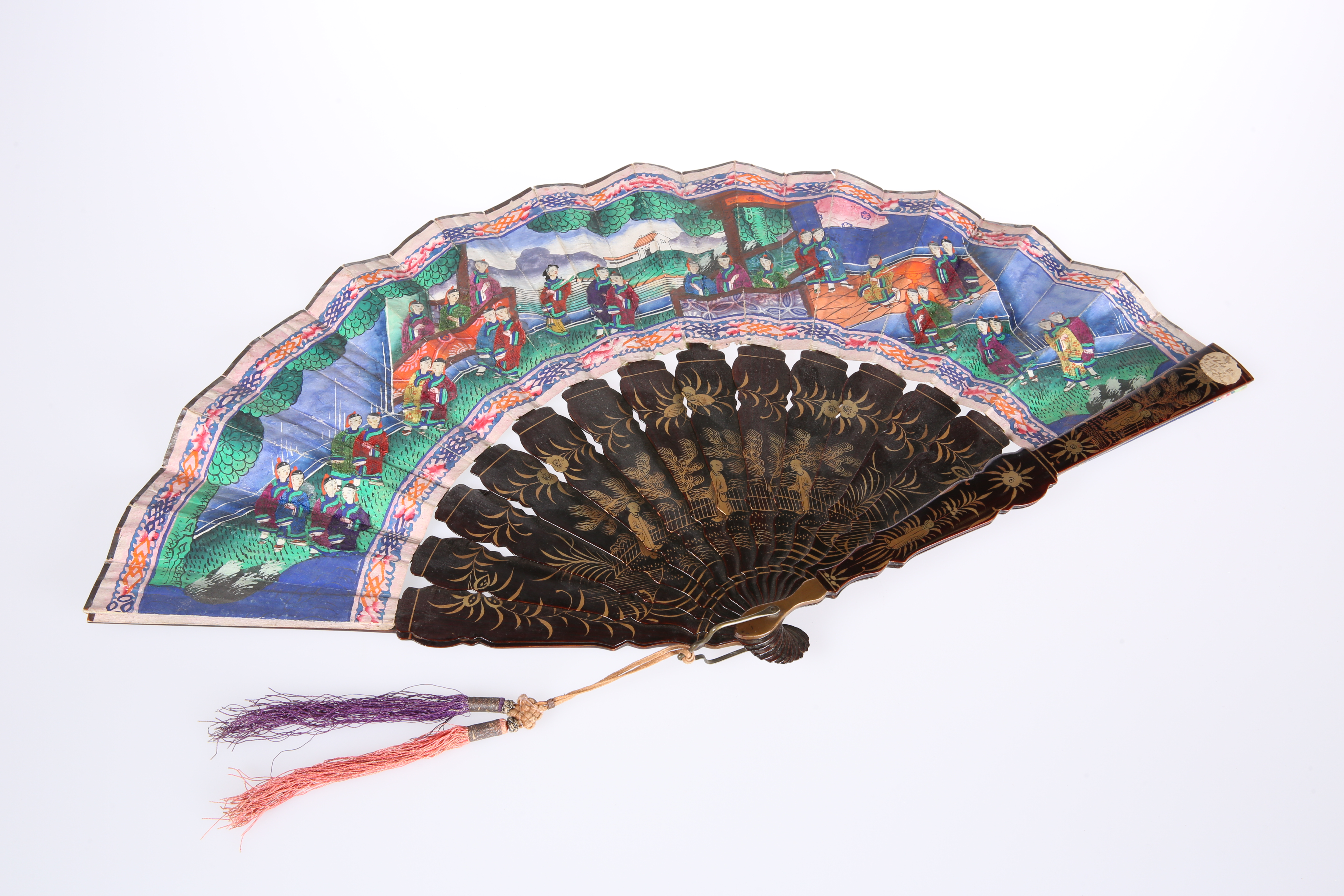 A CHINESE PAINTED PAPER FAN