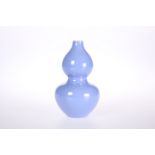 A SMALL CHINESE PALE BLUE DOUBLE GOURD VASE
