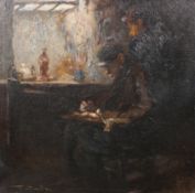 MARK SENIOR (STAITHES GROUP, 1862-1927), REPAIRING THE CRUCIFIX