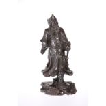 A CHINESE CARVED ROSEWOOD FIGURE, 19TH CENTURY