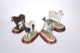 FOUR BORDER FINE ARTS HORSE MODELS, including "Welsh Mountain Pony"