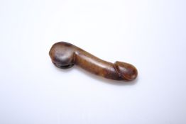 A CHINESE EROTIC HARDSTONE CARVING OF A PHALLUS