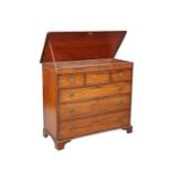 A REGENCY MAHOGANY CHEST OF DRAWERS WITH HINGED TOP