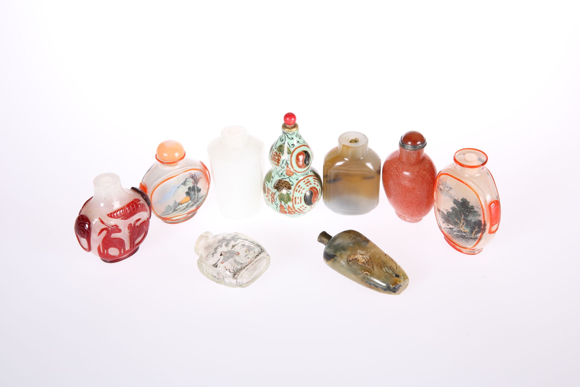 A COLLECTION OF NINE CHINESE SNUFF BOTTLES