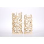 TWO CHINESE CANTON IVORY CARVINGS, 19TH CENTURY
