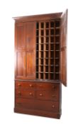 A VICTORIAN STAINED PINE ESTATE CUPBOARD