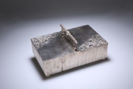 A LATE VICTORIAN SILVER-PLATED COMBINATION CIGAR AND CIGARETTE BOX