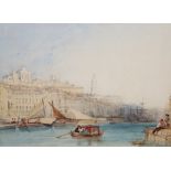 WILLIAM CALLOW (1812-1908), HARBOUR SCENE, PROBABLY MYKONOS