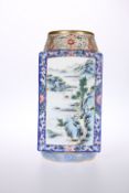 A CHINESE PORCELAIN "CONG" VASE