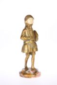 DEMETRE CHIPARUS (1888-1950), THE SCHOOL GIRL, A GILT BRONZE AND IVORY FIGURE