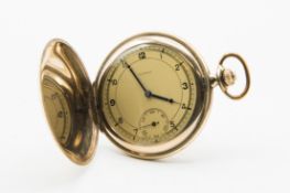 A GOLD FILLED DAMAS FULL HUNTER POCKET WATCH