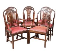 A SET OF EIGHT HEPPLEWHITE STYLE MAHOGANY DINING CHAIRS, EARLY 20TH CENTURY