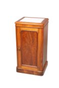 A VICTORIAN MARBLE-INSET MAHOGANY POT CUPBOARD