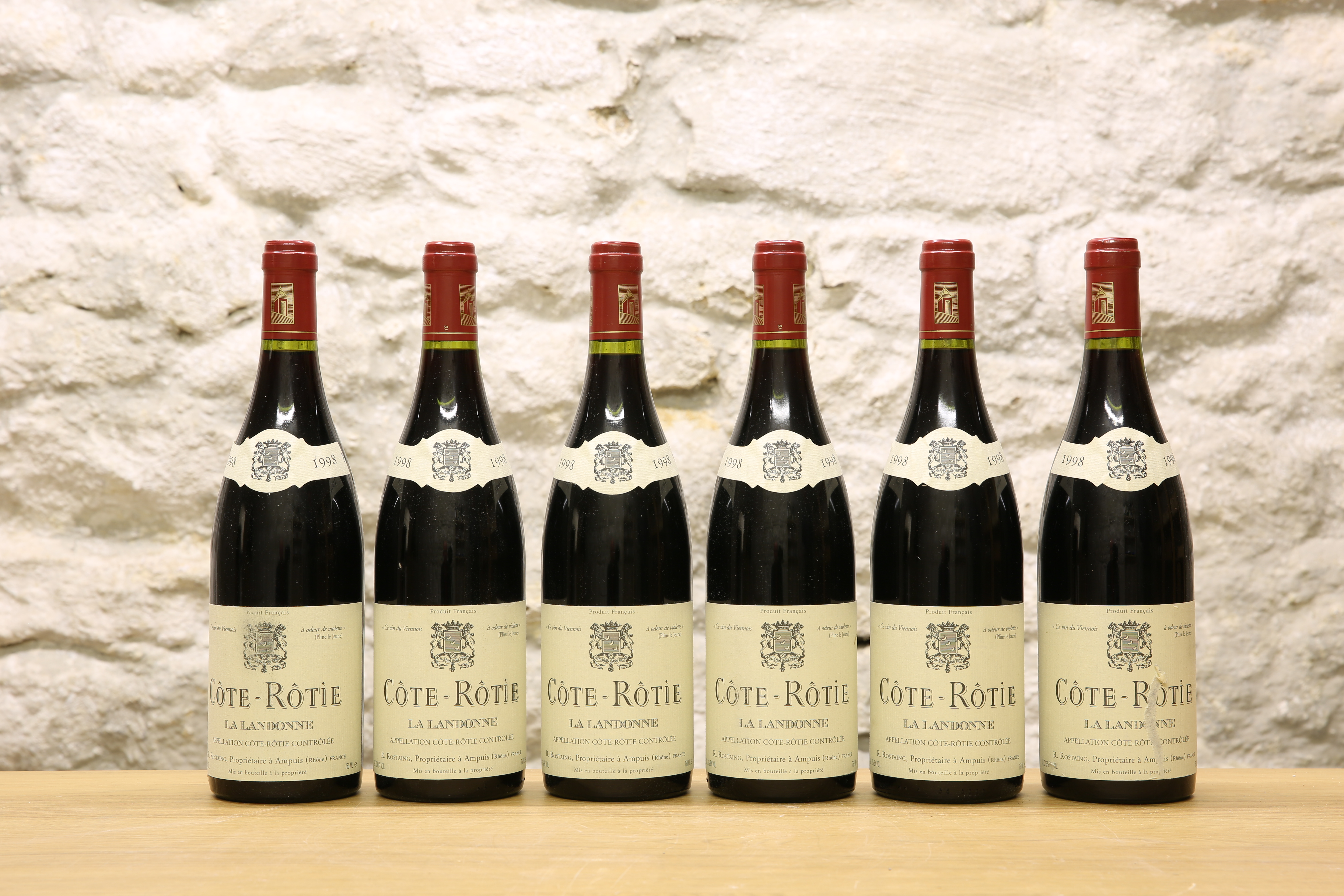 6 BOTTLES COTE ROTIE “LA LANDONNE” RENE ROSTAING 1998