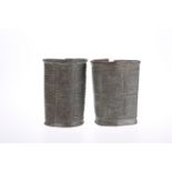 TWO BENIN BRONZE ARMLETS