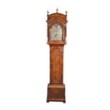 AN 18TH CENTURY WALNUT EIGHT-DAY LONGCASE CLOCK