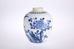 A CHINESE BLUE AND WHITE PORCELAIN JAR