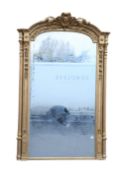 A LARGE FRENCH GILT-GESSO PIER MIRROR, 19TH CENTURY