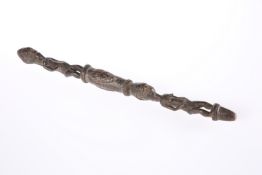 A SENUFO CARVED WOOD DIVINITY/FERTILITY STICK, 19TH CENTURY