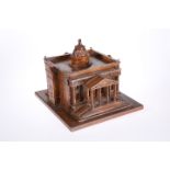 A CARVED WOODEN ARCHITECTURAL MODEL OF A RENAISSANCE CHURCH