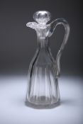 A LARGE 19TH CENTURY GLASS CLARET JUG AND STOPPER