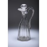 A LARGE 19TH CENTURY GLASS CLARET JUG AND STOPPER