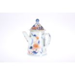 AN 18TH CENTURY CHINESE IMARI COFFEE OR CHOCOLATE POT AND COVER