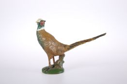 A COLD-PAINTED BRONZE CAR MASCOT MODELLED AS A COCK PHEASANT, EARLY 20th CENTURY