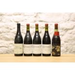 5 BOTTLES MIXED LOT FINE AND RARE MATURE BURGUNDY AND CHATEAUNEUF DU PAPE