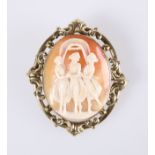 A 9ct GOLD MOUNTED SHELL CAMEO BROOCH