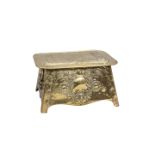 AN ARTS AND CRAFTS BRASS COAL BOX