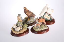 FOUR BORDER FINE ARTS MODELS, comprising "Merlin Falcon and Chicks"