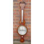 A GEORGE III INLAID MAHOGANY BAROMETER, SIGNED I SCHALFINO