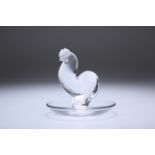 A LALIQUE COCKEREL PIN DISH