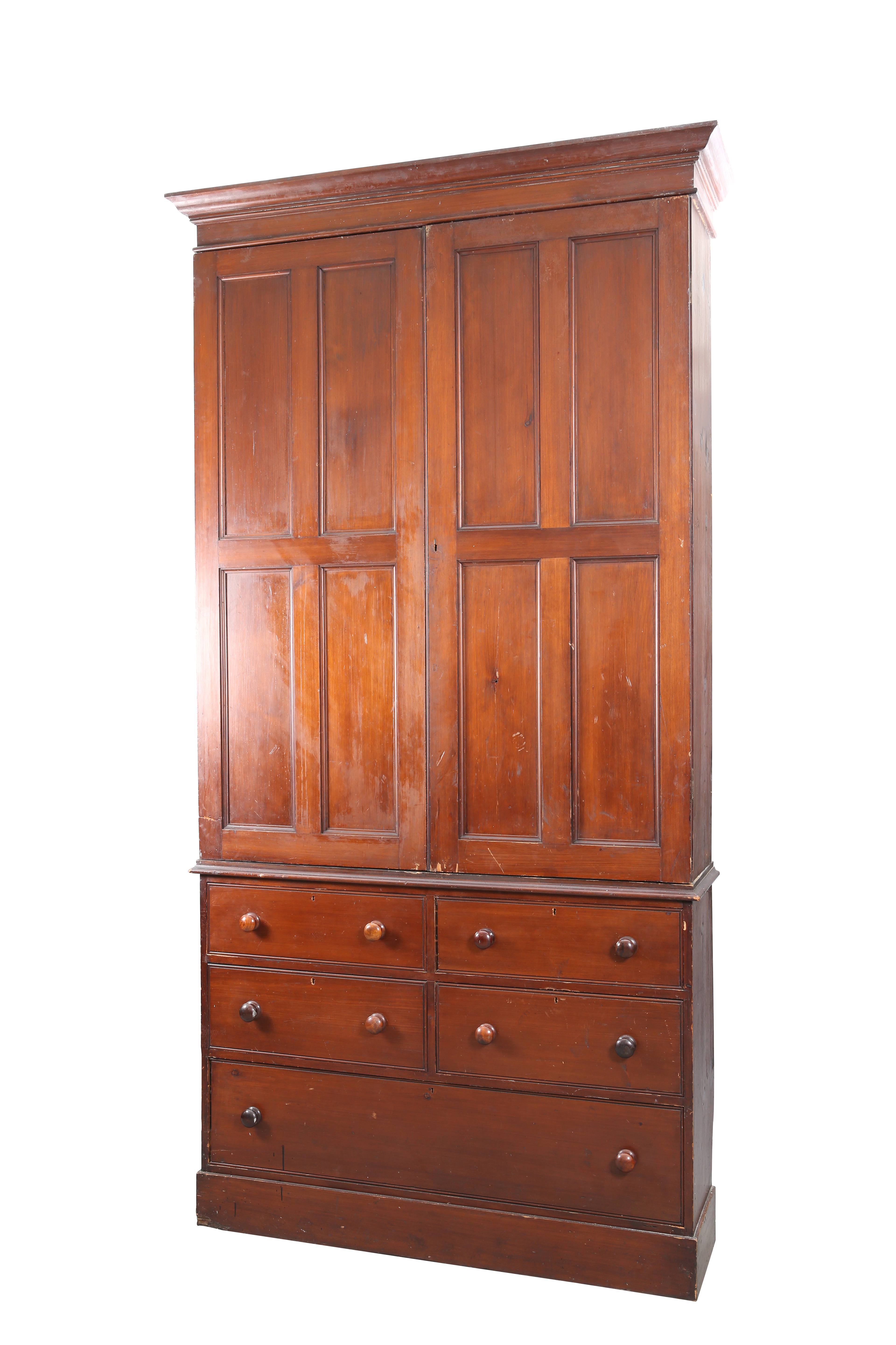 A VICTORIAN STAINED PINE ESTATE CUPBOARD - Image 2 of 2