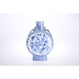 A CHINESE BLUE AND WHITE PORCELAIN MOON FLASK, PROBABLY LATE 19th CENTURY