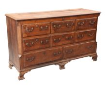 A GEORGE III LANCASHIRE OAK MULE CHEST