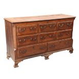 A GEORGE III LANCASHIRE OAK MULE CHEST