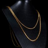 TWO YELLOW GOLD NECKLACE CHAINS