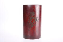 A CHINESE BAMBOO BRUSH POT