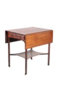 A CHIPPENDALE PERIOD MAHOGANY PEMBROKE TABLE