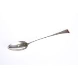 A GEORGE III SILVER OLD ENGLISH PATTERN GRAVY SPOON