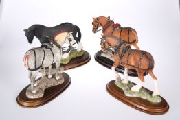 FOUR COUNTRY ARTISTS MODELS OF HEAVY HORSES