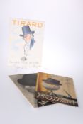 THREE VINTAGE ADVERTISING BOARDS FOR FRENCH HATS, MOSSANT AND TIRARD,