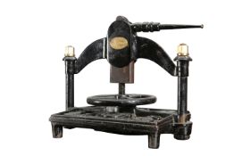 A VICTORIAN CAST IRON PATENT BOOK PRESS BY PATRICK RITCHIE